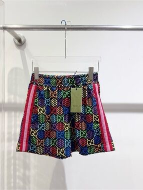 🚩steal Gucci Multicolor GG Logo Athletic Shorts with Pink Side Stripes